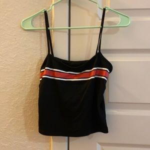 Black Shein strip crop top